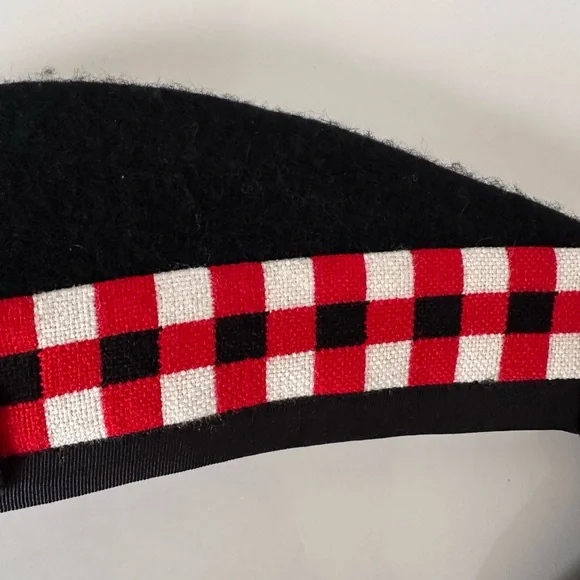 Vintage Scottish Glengarry Bonnet 7 1/2 Diced Band Clan McDonald Badge Pipe Band - Picture 4 of 10